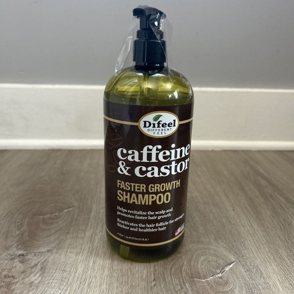Difeel Caffeine & Castor Shampoo for Faster Hair Growth 33.8 oz. NEW